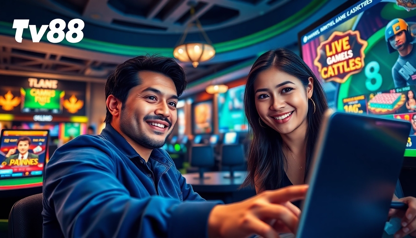 TV88 online gaming interface showcasing vibrant gameplay and user engagement.