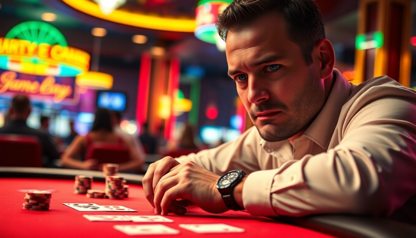 Engaging gameplay with 79king at a poker table under dramatic casino lights.