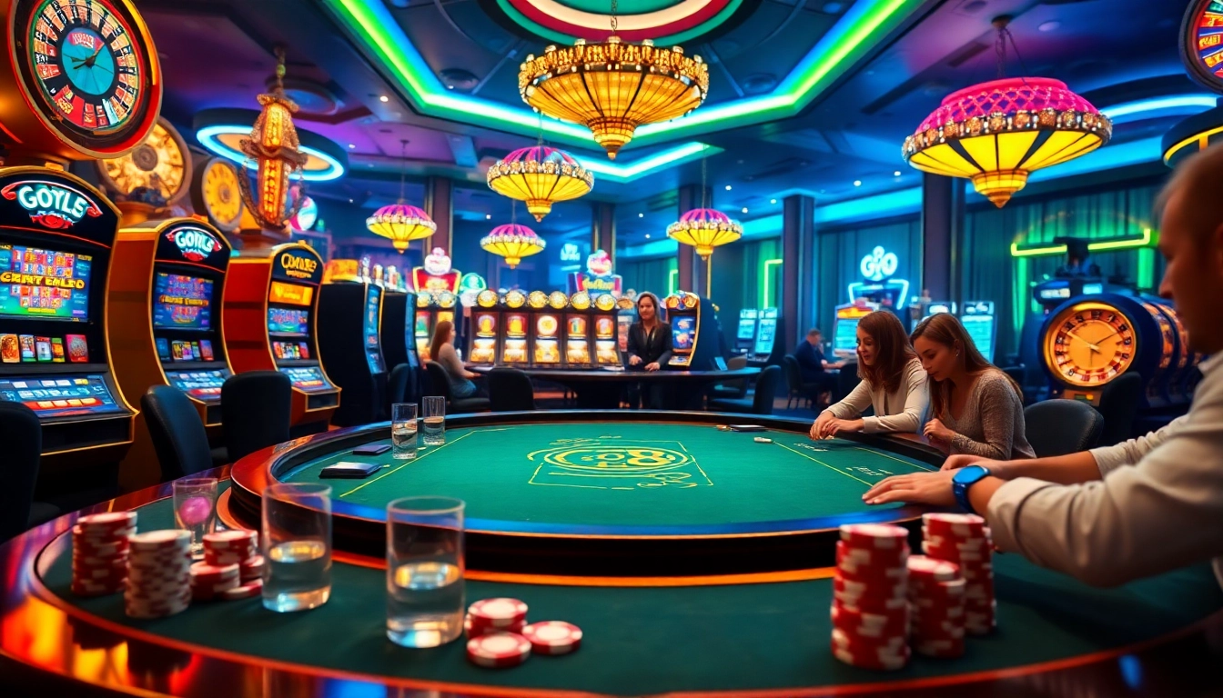 Engage in the luxurious Go8 casino experience with poker, chips, and roulette.