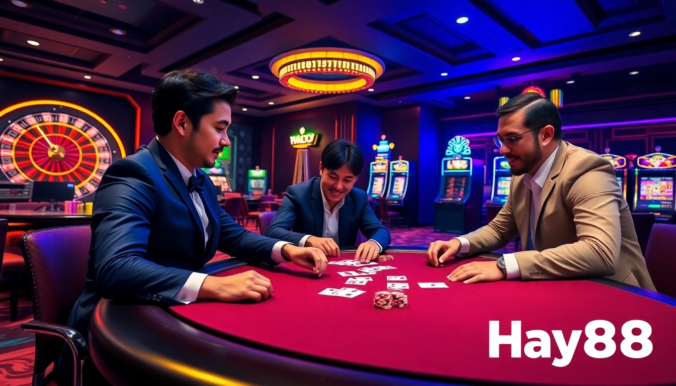 Experience the thrill of high-stakes poker with Hay88's exciting casino atmosphere.