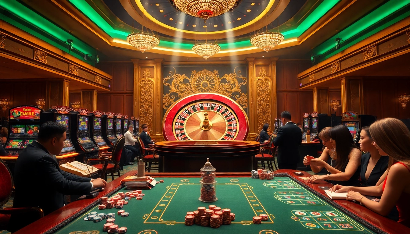 UU88 gaming experience with vibrant casino tables and engaging players in action.