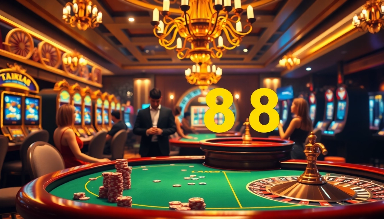 Experience the thrill of luck8 at an upscale casino featuring vibrant slot machines and expert poker play.