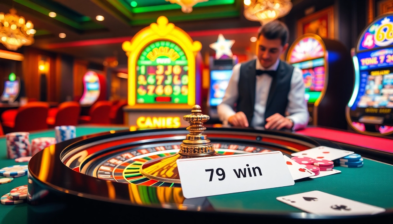 Winning at a casino table showcasing '789 win' with vibrant roulette action and professional dealers.