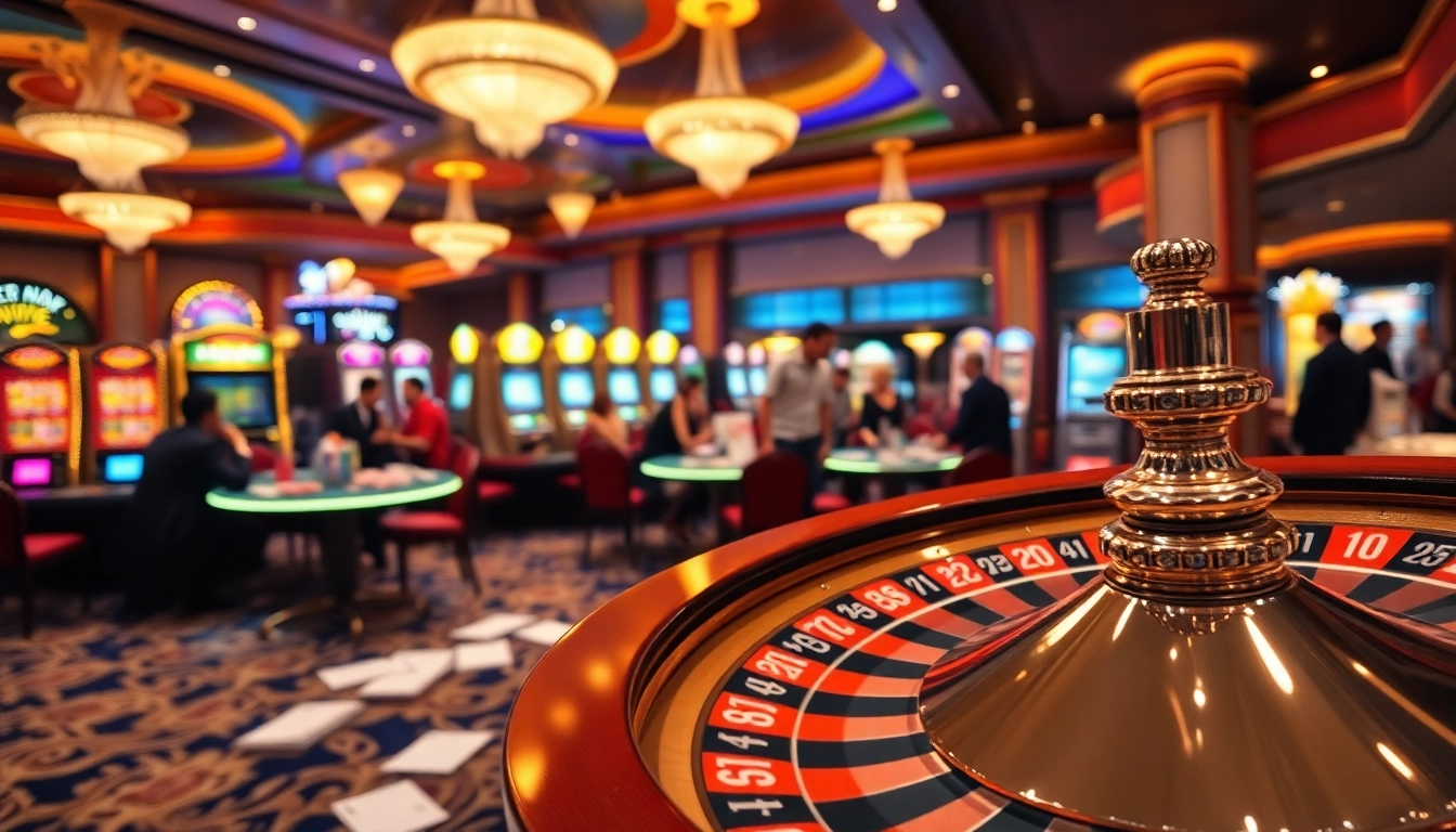 Engaging casino scene with roulette wheel and poker chips highlighting 상품권신용카드 strategies