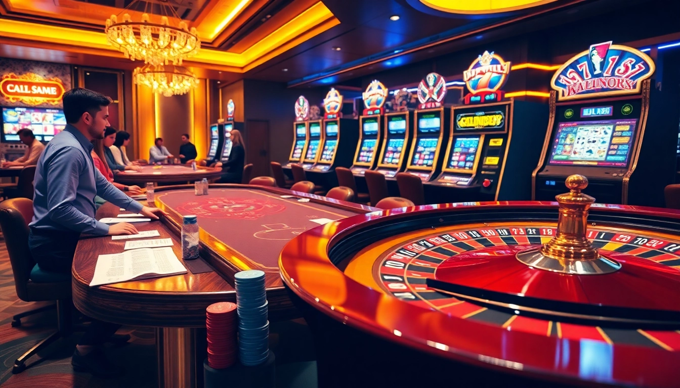 Experience thrilling action at thabet com with casino tables, games, and vibrant gambling atmosphere.