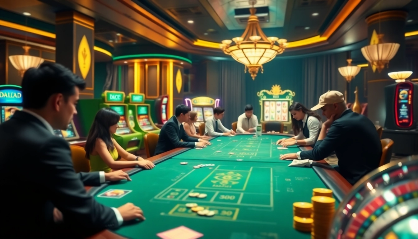 Experience thrilling online DAGA betting with vibrant casino tables and poker chips.