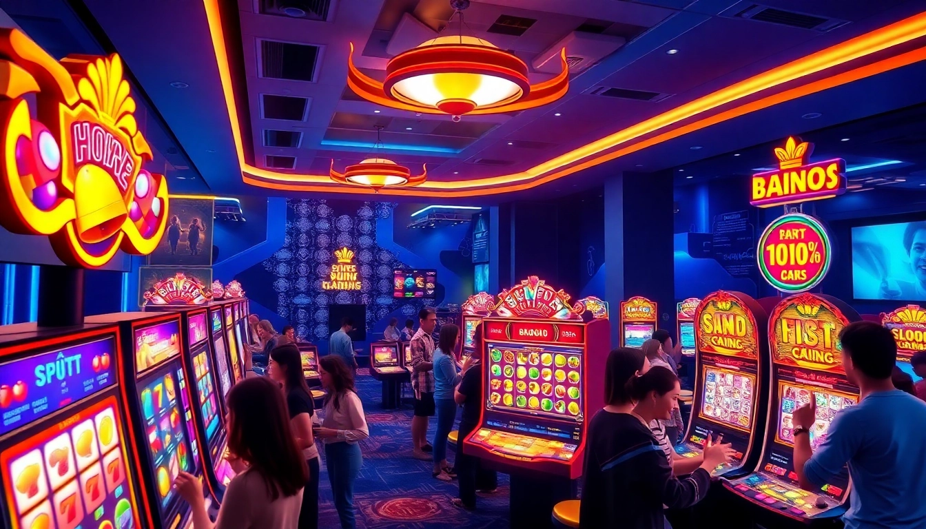 Exciting online gambling scene showcasing hoki138 pro with vibrant slot games and enthusiastic players.