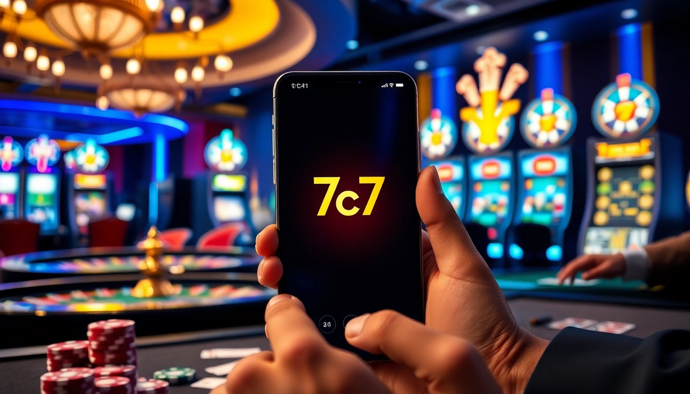 Experience the excitement of the 7c77 app at a lively casino table.