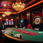 Nohu90.com offers an exciting casino experience with poker tables and vibrant slot machines.