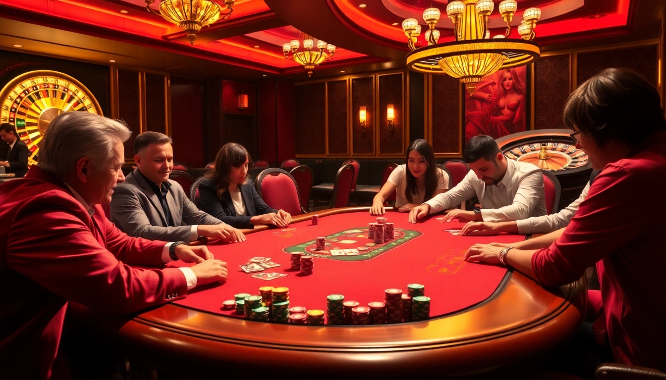 Experience the thrill of KJC-themed poker at a vibrant casino table.