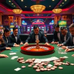 High-stakes poker game at 56WIN casino, showcasing luxury and excitement.