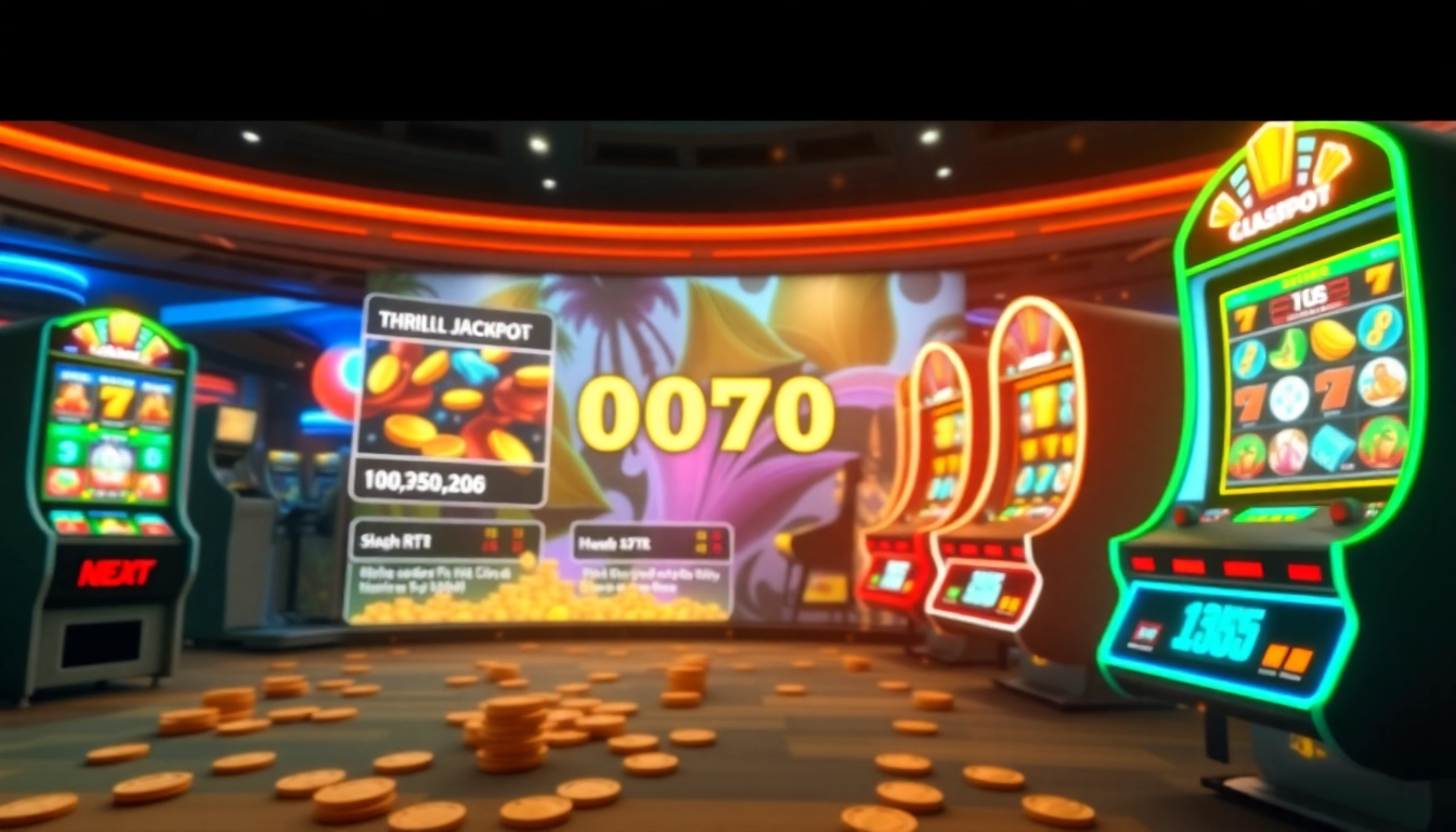 Exciting online gambling experience on ulat123 with colorful slot machines and jackpot display.
