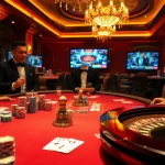 Experience high-stakes action with NOHU90 at a luxurious poker table featuring colorful chips and cards.