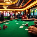 The Hidden Wiki on a vibrant casino scene where players enjoy gambling tables, showcasing excitement and luxury in poker and roulette.