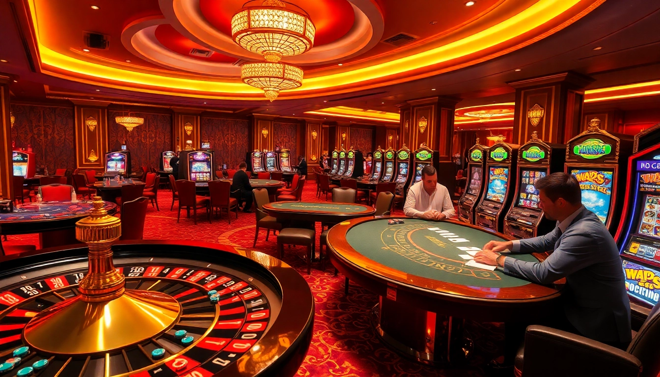 Win big at Mu88 casino with vibrant tables, chips, and exciting gambling action.