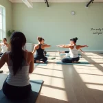 明るいスタジオで行われる魅力的なピラティスクラス。ウェルネスのためのピラティス おすすめエクササイズを強調。