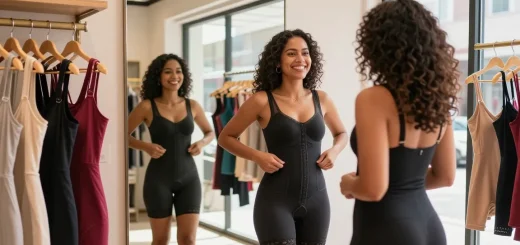 GOKIL33 Colombian Shapewear Galess menjadi tren di Indonesia, menampilkan wanita percaya diri dalam suasana belanja modern.